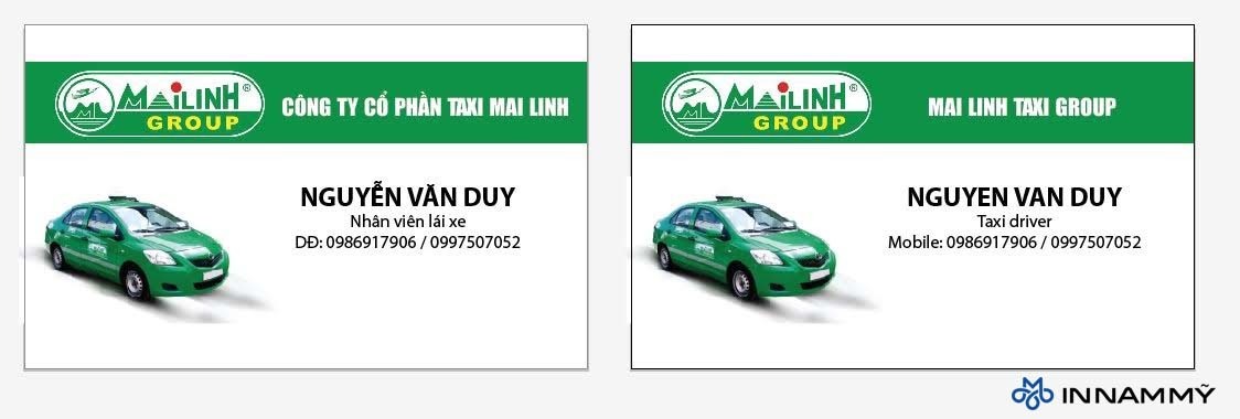 Thiết kế in ấn card taxi theo yêu cầu tại Thanh Hóa